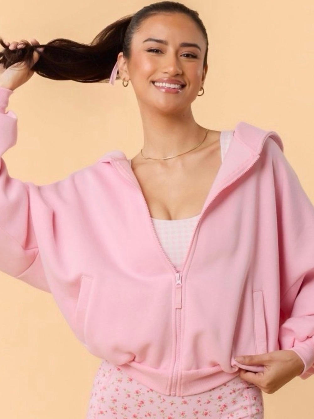 🌸BLOGILATES PINK MARSHMALLOW HOODIE CARDIGAN SWEATSHIRT🌸